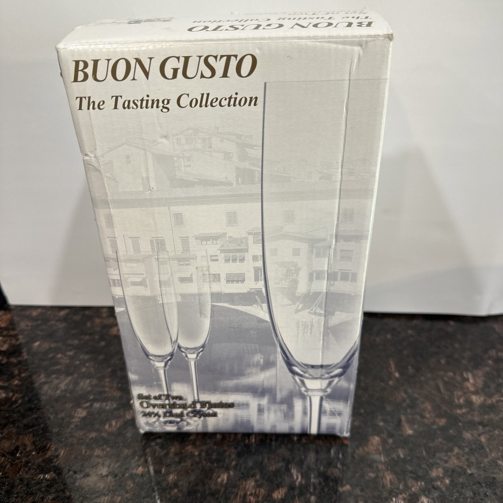 (Set of 2) Double Wall Champagne Glass Glasses Flutes Buon Gusto